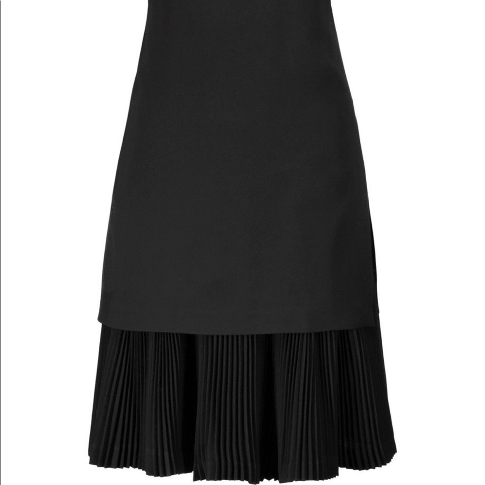 New THEORY Women Black Malkan P Winslow Layered Pleated Skirt Dress Size 6 - Picture 2 of 8